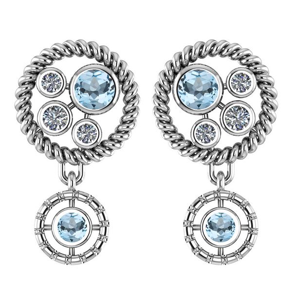 Certified 0.84 Ctw Aquamarine And Diamond Wedding/Engag