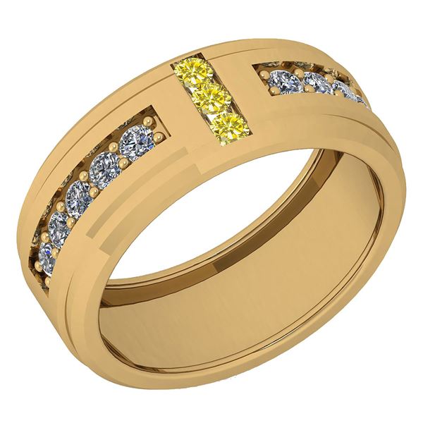 Certified 0.35 Ctw SI2/I1 Treated Fancy Yellow & White