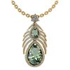 Image 1 : Certified 7.50 Ctw Green Amethyst And Diamond Pear shap