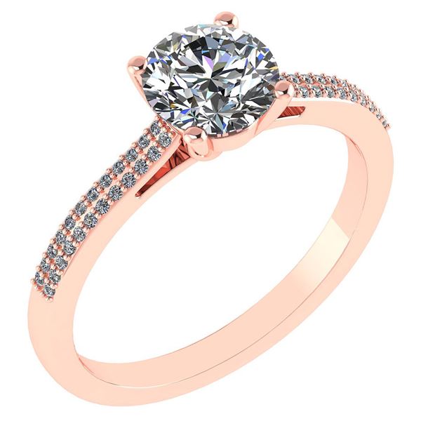 Certified 1.37 Ctw Diamond 14k Rose Gold Halo Ring Made