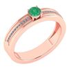 Image 1 : Certified 0.29 Ctw Emerald And Diamond 18k Rose Gold Ri