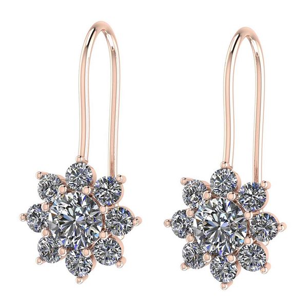 Certified 1.86 Ctw Diamond I1/I2 Simple Earrings 14K Go