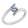 Image 1 : Certified 0.27 Ctw Aquamarine And Diamond 14k White Gol