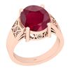 Image 1 : Certified 4.94 Ctw I2/I3 Ruby And Diamond 14K Rose Gold
