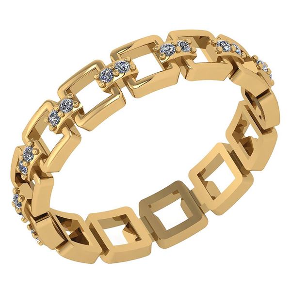 Certified 0.12 Ctw Diamond VS/SI1 Filigree Band 18K Yel