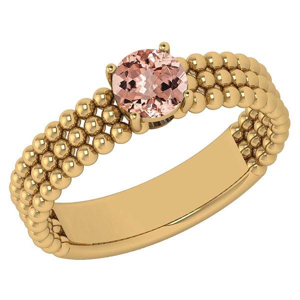 Certified 0.50 Ctw Morganite Solitaire 14K Yellow Gold