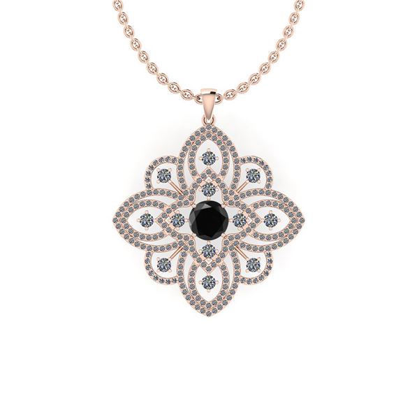 Certified 3.18 Ctw I2/I3 Treated Fancy Black and White