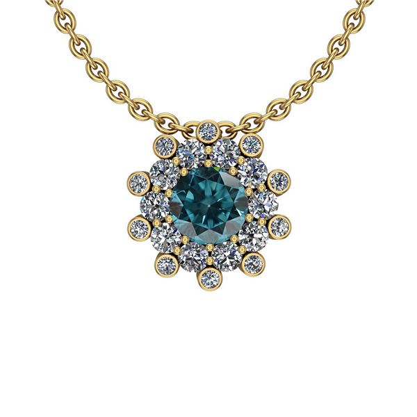 Certified 1.58 Ctw I2/I3 Treated Fancy Blue and White D