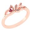 Image 1 : Certified 0.04 Ctw Ruby And Diamond 14k Rose Gold Anniv