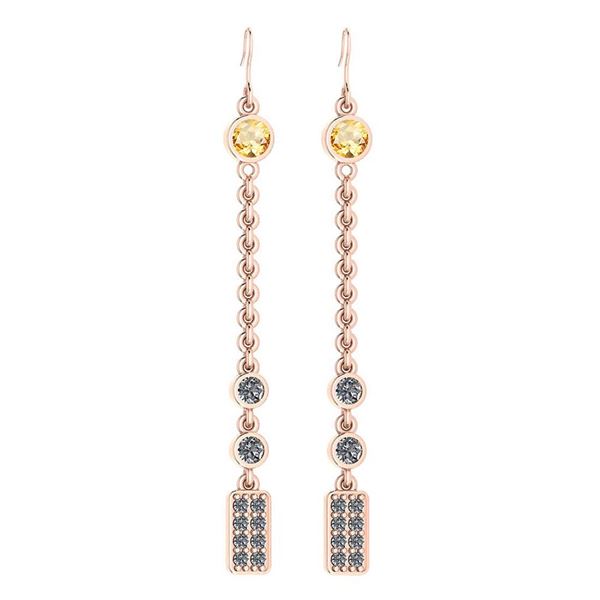 Certified 1.13 Ctw Citrine And Diamond VS/SI1 Earrings