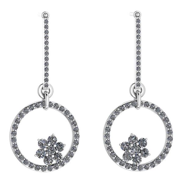 Certified 0.57 Ctw Diamond VS/SI1 Hangling Stud Earring