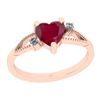Image 1 : Certified 0.74 Ctw I2/I3 Ruby And Diamond 14K Rose Gold