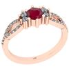 Image 1 : Certified 0.79 Ctw SI2/I1 Ruby And Diamond 14K Rose Gol