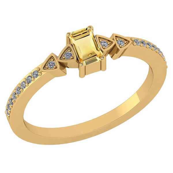 Certified 0.39 Ctw Citrine And Diamond 14k Yellow Gold