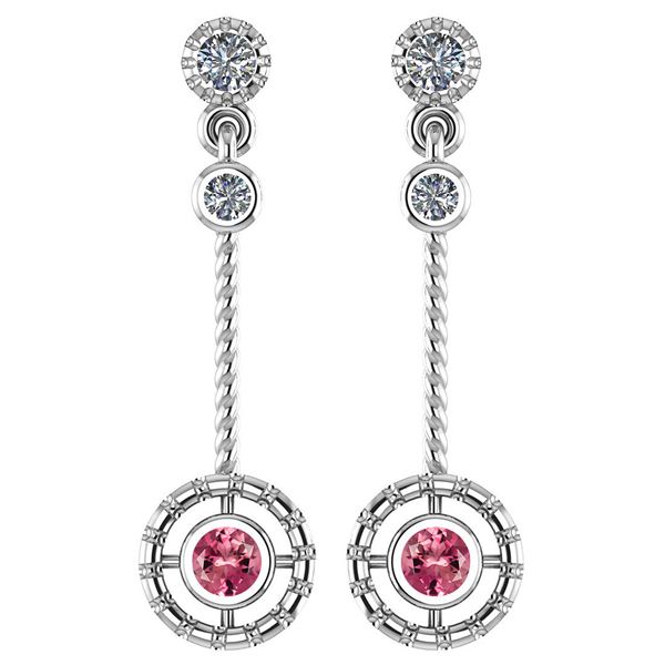 Certified 0.31 Ctw Pink Tourmaline And Diamond Wedding/