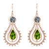 Image 1 : Certified 5.18 Ctw Peridot And Diamond SI2/I1 Dangling