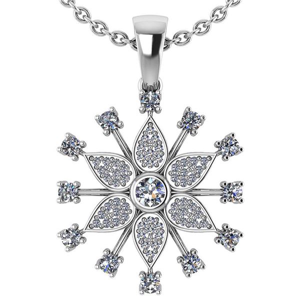 Certified 0.71 Ctw Diamond 14k White Gold Halo Stud Pen