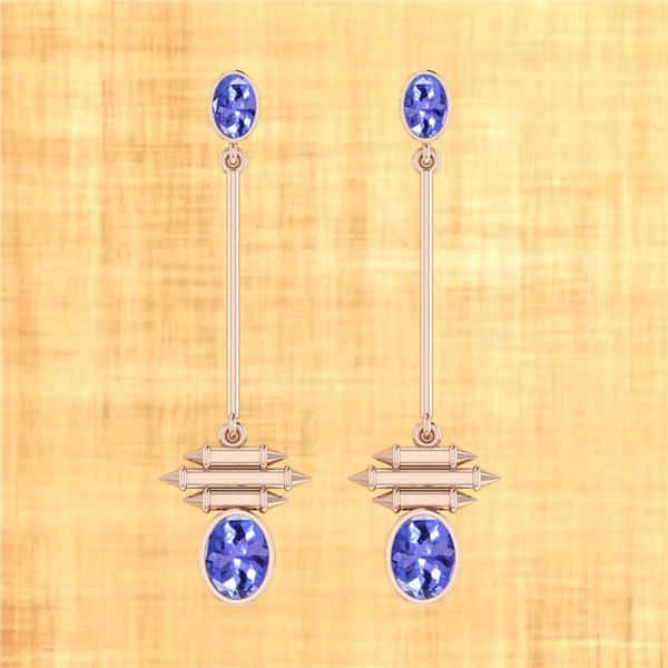 Certified 2.50 Ctw Tanzanite 14K Rose Gold Drop Earring
