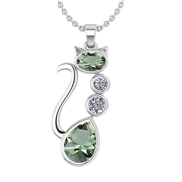 Certified 2.67 Ctw Green Amethyst And Diamond VS/SI1 Ca
