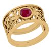 Image 1 : Certified 0.50 Ctw Ruby Style Bezel Set 14K Yellow Gold