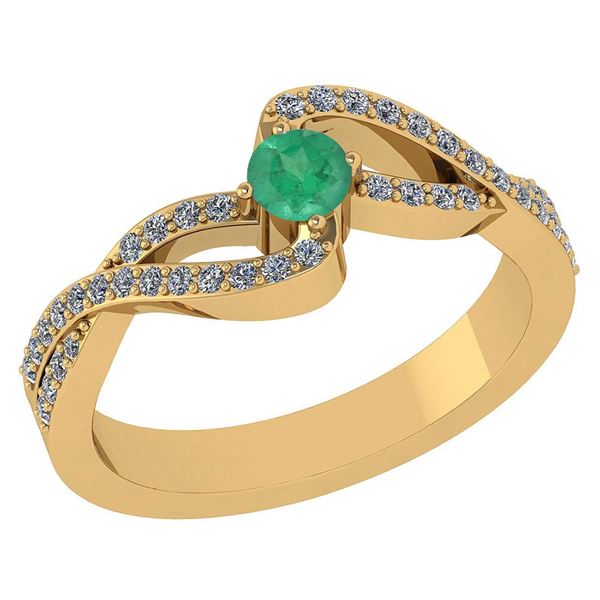Certified 0.61 CTW Emerald And Diamond 14k Yellow Gold