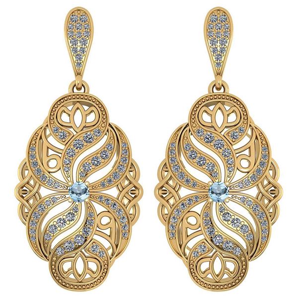 Certified 1.18 Ctw Aquamarine And Diamond Wedding/Engag