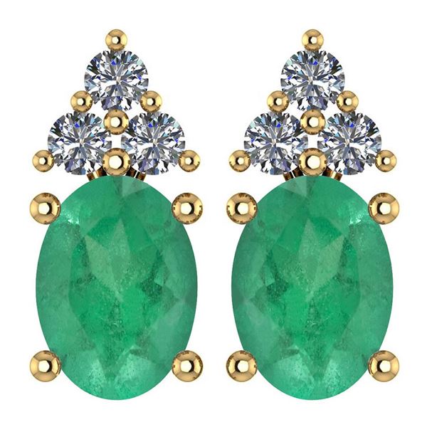 Certified 1.46 0 Ctw Emerald And Diamond Wedding/Engage