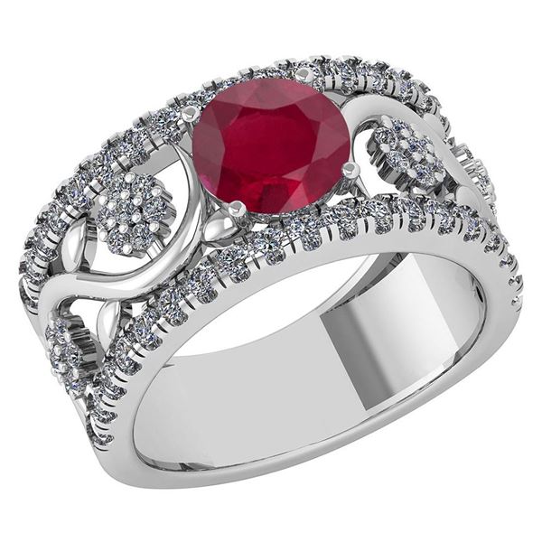 Certified 2.00 Ctw Ruby And Diamond VS/SI1 Wedding/ Eng