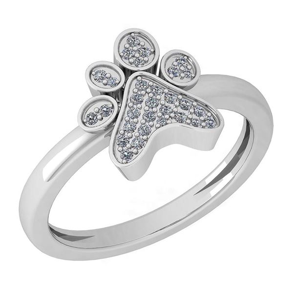 Certified 0.15 Ctw Diamond Ring 14k White Gold Ring (VS