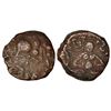 Medieval India: Kalachuris of Mahishmati, copper coin of Krishnaraja (550-575 AD), 1.39g.