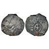 Medieval India: Rashtrakutas - alloyed copper coin of Dantidurga (c.735-756 AD), 2.69g.