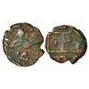 Medieval India: Vijayanagara, Tuluva dynasty, copper fractional cash, Krishnadeva Raya, 1.61g.
