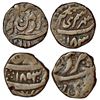 Princely States: Garhwal, copper taca (2), Srinagar mint, Lallat Shah, 3.55g & Parduman Shah, 3.27g.