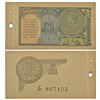 Image 1 : Paper Money: George V, 1 rupee, 2nd issue, 1935, signed by J.W. Kelly, serial no.: E21 827103.