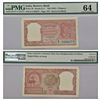 Image 1 : Paper Money: 2 rupees, Tiger Bust series, ND (1951), signed by B. Rama Rau