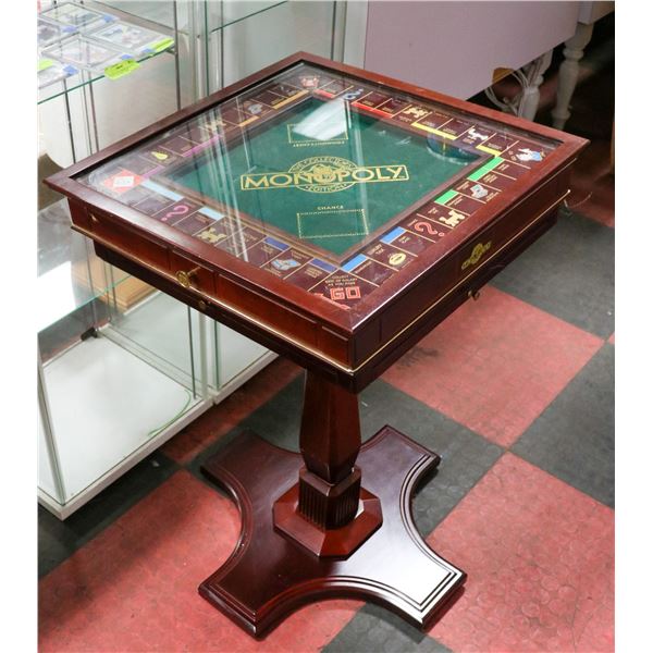 WOODEN MONOPOLY BOARD GAME TABLE