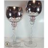 Image 1 : PAIR OF LARGE RED AND SILVER GOBLETS.