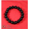 Image 1 : #215- NATURAL BLACK OBSIDANT BEAD BRACELETE 10 MM