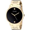 GUESS MEN'S GOLD TONE 44MM MINERAL CRYSTAL WATCH