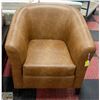 Image 1 : BRAND NEW BROWN LEATHERETTE ARM CHAIR MSRP $999