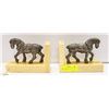 Image 1 : 1950'S CAST IRON HORSES MARBEL BASE BOOKENDS