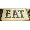 Image 1 : "EAT" VINTAGE TIN SIGN