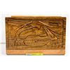 Image 2 : HAND CARVED WOOD BOX WITH DRAGON DESIGN