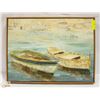 Image 1 : TWO ROW BOATS PAINTING