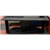 Image 1 : CONSOLE TV TABLE- BLACK/GLASS 58" X 20.5" X 15"