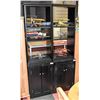 Image 1 : PAIR OF BLACK BOOKSHELF CABINETS