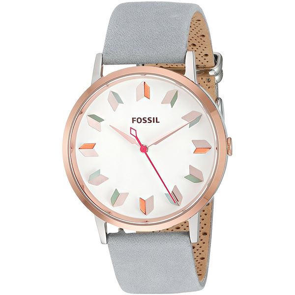 NEW FOSSIL WHITE DIAL LIGHT GREY STRAP MSRP $199