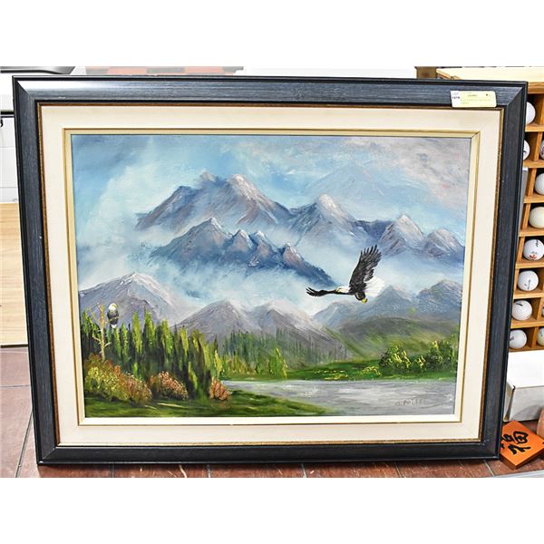 POTTER OIL PAINTING EAGLES IN THE ROCKIES