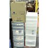 Image 1 : PLASTIC STORAGE CART & DRAWER BINS- ASSORTED