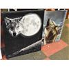 Image 1 : LOT OF 2 WOLF PRINTS ON CANVAS APPROX 20" X 24" &